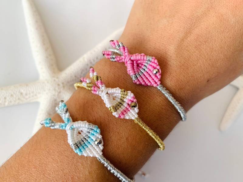 Fisch Armband in Vielen Farben, Schmuck Hypoallergen, Sommer Strand Und Meer, Länge Verstellbar, Makramee von DreamfulKnots
