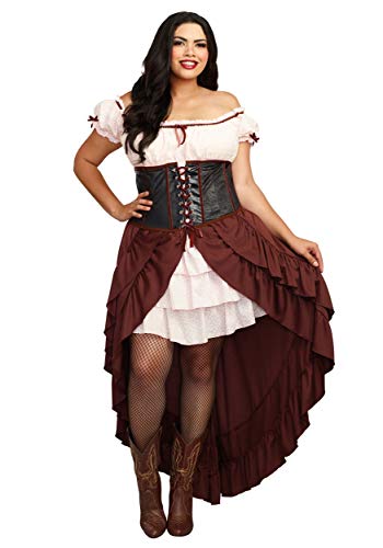 Dreamgirl Damen Saloon Gal Plus Size Kostüme für Erwachsene, braun, 1X von Dreamgirl