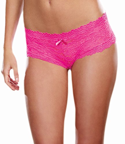 Dreamgirl Damen Stretch-Spitze, freche Hipster Panty - Pink - X-Groß von Dreamgirl