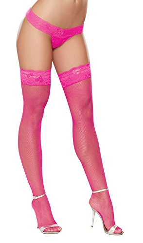 Netzstrümpfe 0001 pink One-Size von Dreamgirl