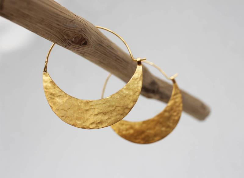 Gold Luna Big Hoop Ohrringe - 18K Vermeil Statement Creolen von DreamingTreeCreation