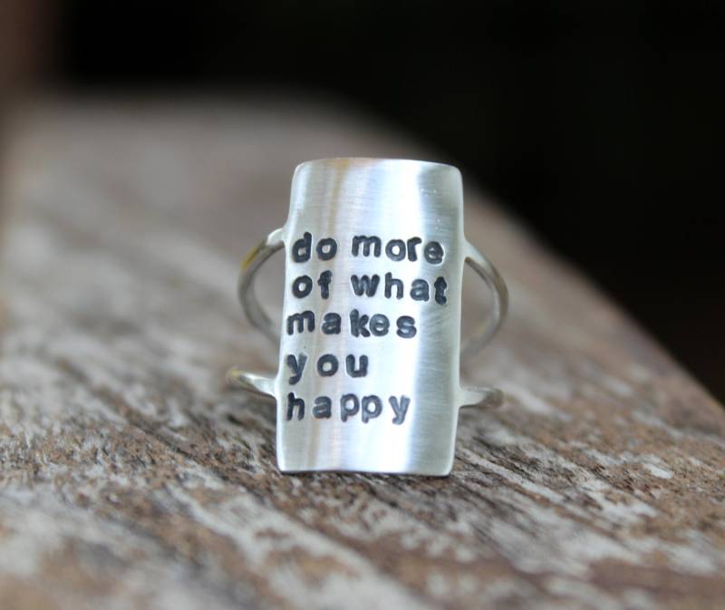 Own Your Statement Ring - Inspirierender Personalisierter Zitat Personalisierter Boho Frauen Empowerment von DreamingTreeCreation