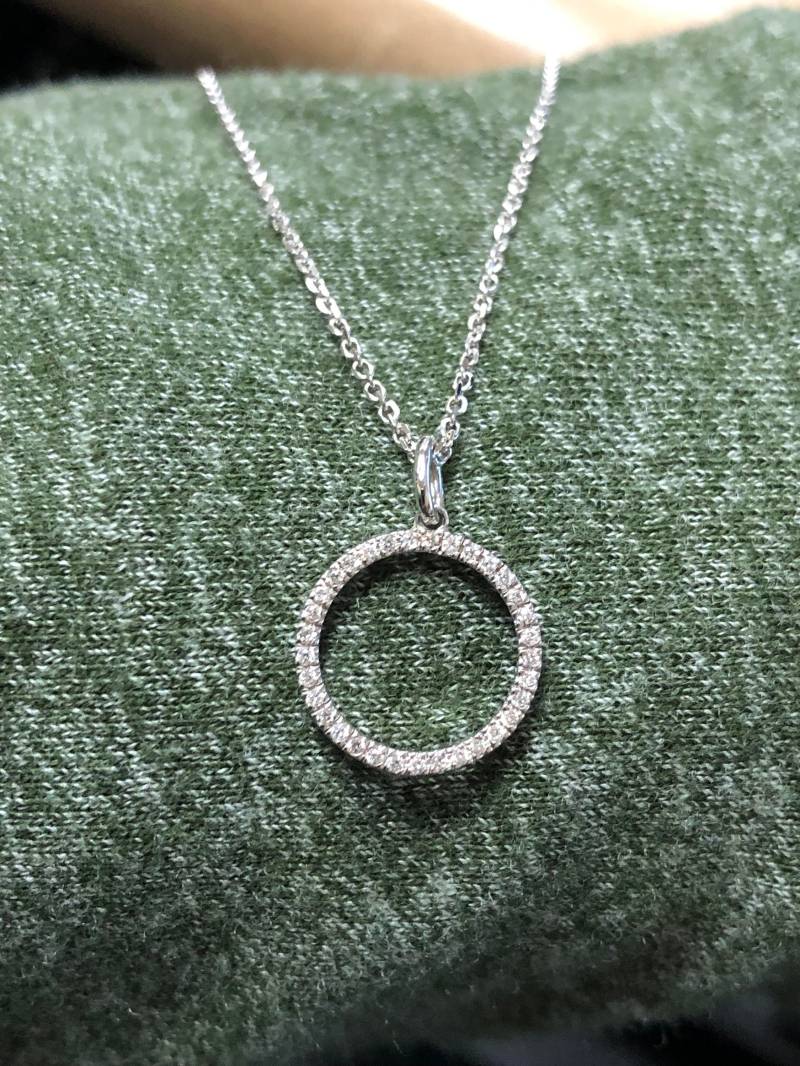 14 K Gold Und Diamant Verstellbare Kreis Halskette 14 K Gold Und Diamant Verstellbare Kreis Halskette von DreamitjewelsDesigns