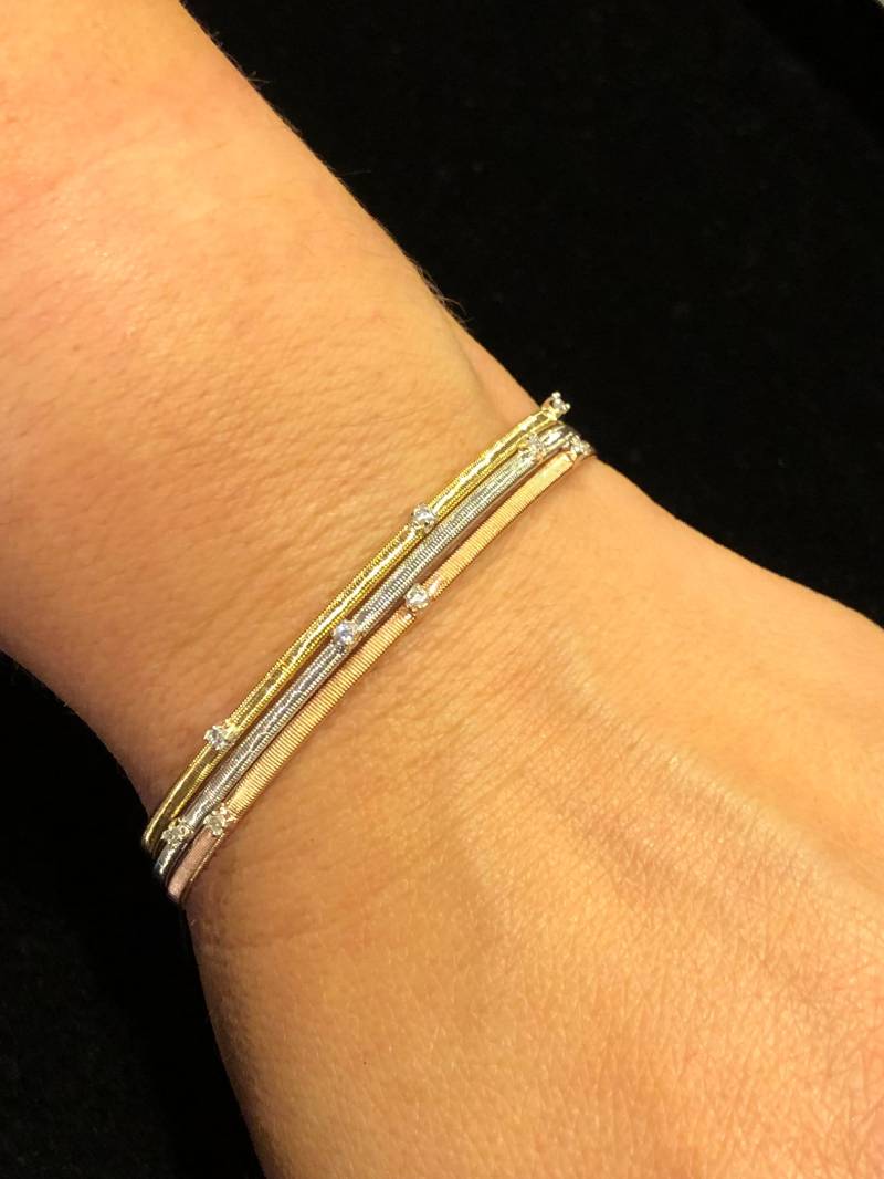 3 Stein Silber Flexible Armreif Armband 3 Stein Silber Flexible Armreif Armband von DreamitjewelsDesigns