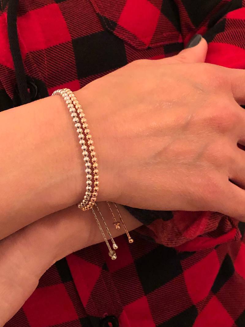 Perlen Silber Verstellbar Armband Perlen Silber Verstellbar Armband von DreamitjewelsDesigns