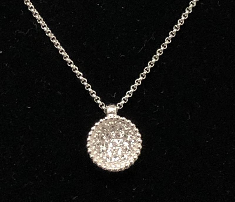 Silber Perlen Und Zirkonia Anhänger Mit Verstellbaren Kette von DreamitjewelsDesigns