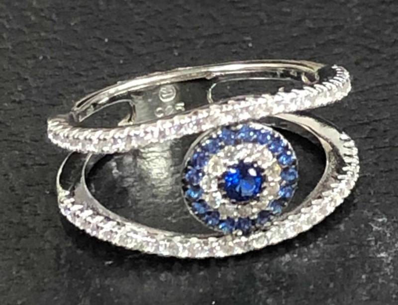 sterling Silber Und Zirkonia Evil Eye Ring sterling Silber Und Zirkonia Evil Eye Ring von DreamitjewelsDesigns