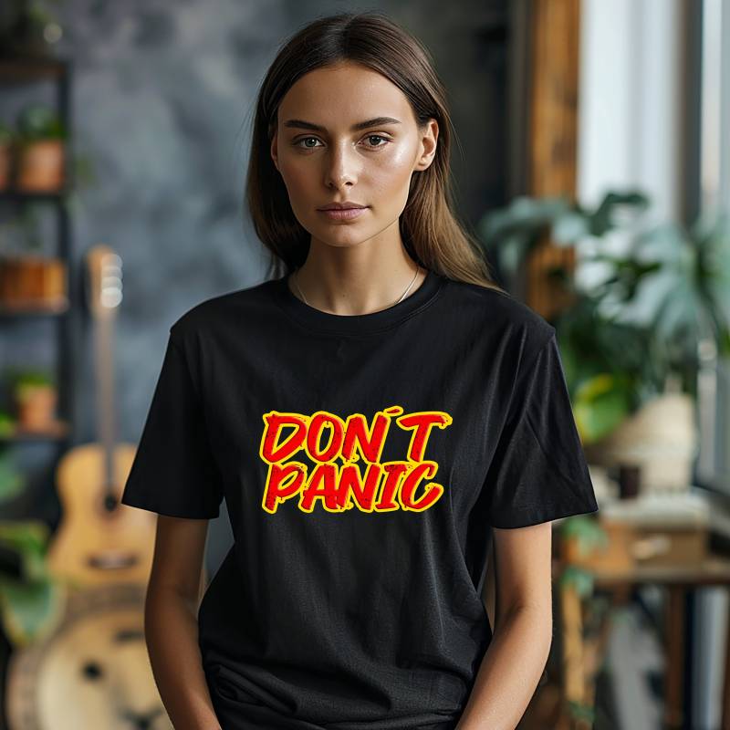 Don't Panic T-Shirt, Statement, Entspannung, Sci-Fi, Jugendlich, Mode, Freizeit von DreamlandAI