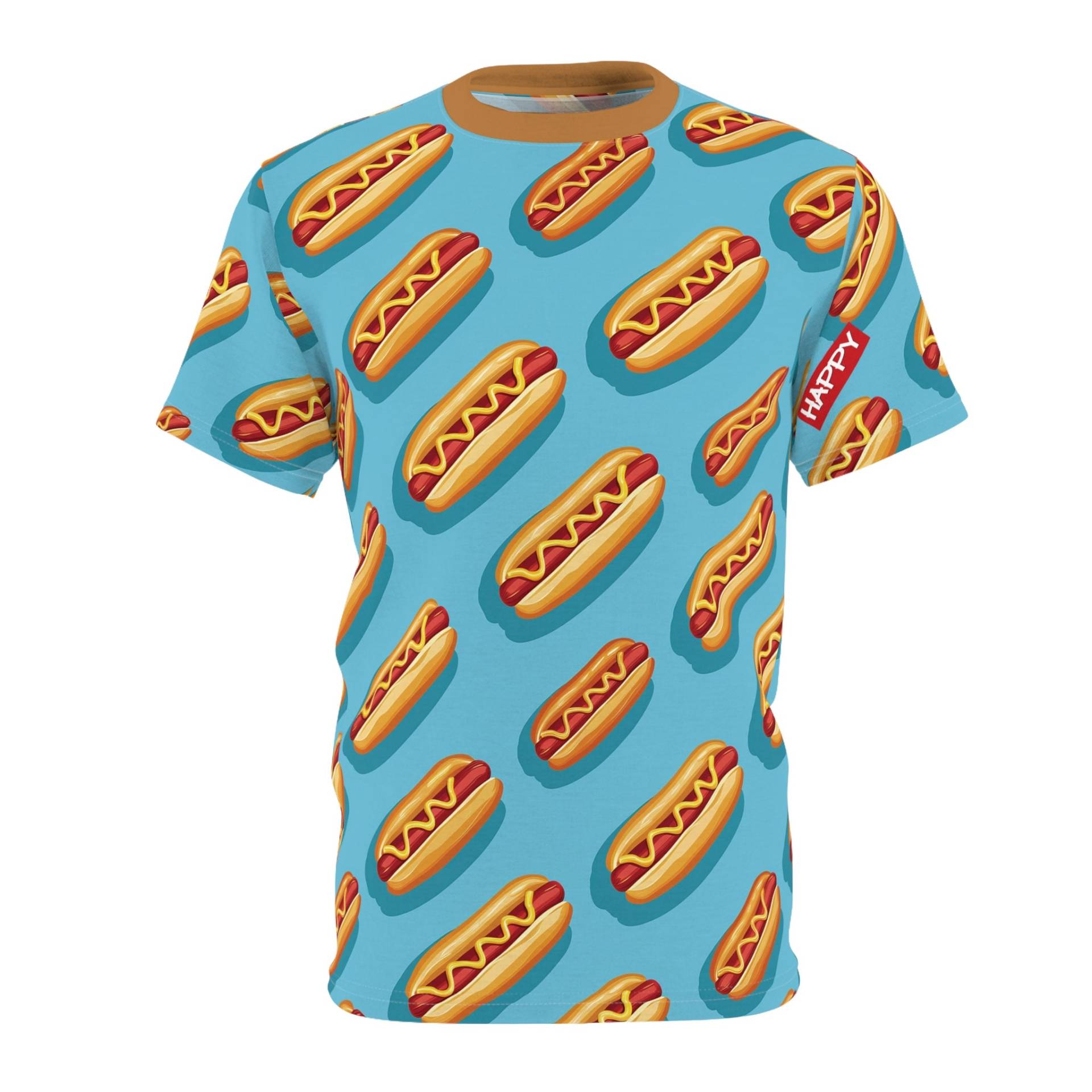 Hot Dogs Galore T-Shirt Foodie Fashion, Pattern Design, Hotdogpattern, Stylishtee Foodenthusiast, Comfortablefashion Graphicprint von DreamlandAI