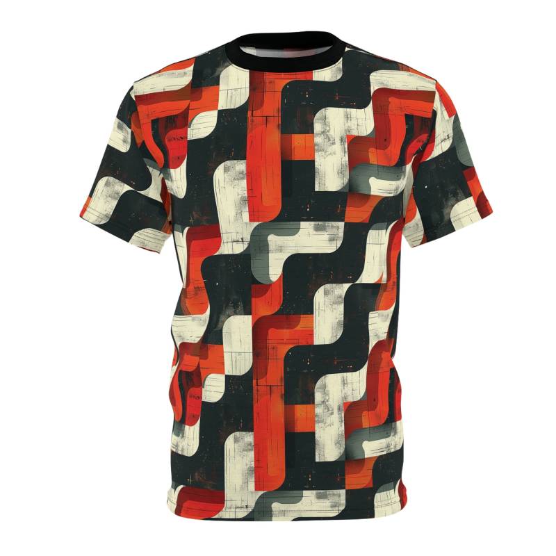 Minimalist Geometric Pattern T-Shirt Graphic Design, Harmonious Colors, Stylishtee, Artisticfashion Fashion von DreamlandAI