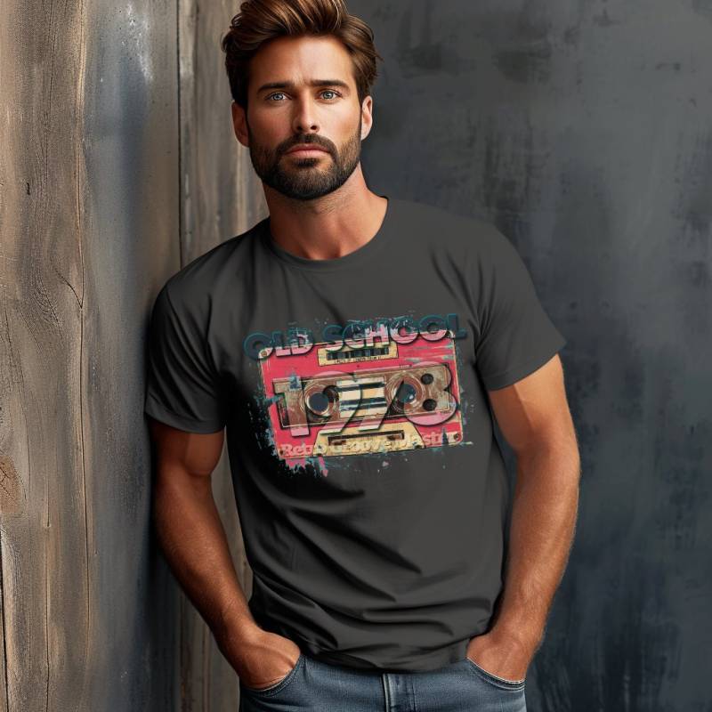 Retro Groove Master T-Shirt - Unisex Garment-Dyed T-Shirt Fashion 78Revival von DreamlandAI