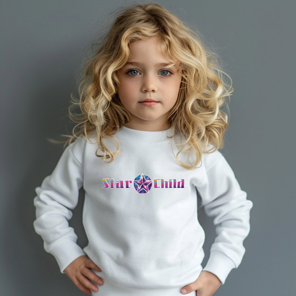 star Child, Mädchenmode, Fantasie, Abenteuer, Magie, Kinderkleidung, Kinderbekleidung, Fröhlich, Youthsweatshirt, Flauschipullover von DreamlandAI