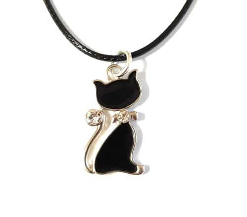 Dreamlife Kette mit Katzenanhänger mit funkelnden Steinchen, Zinklegierung, Dreamlife Kette mit Katzenanhänger mit funkelnden Steinchen, Zinklegierung, von Vineen