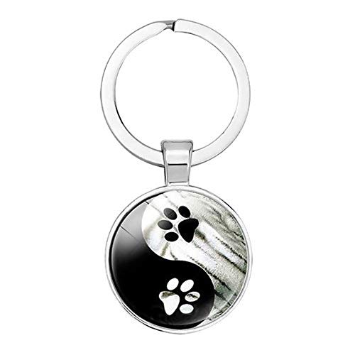 Dreamlife Yin Yang Pfoten-Anhänger für Katzen- und Hundefreunde als Schlüsselanhänger von Dreamlife