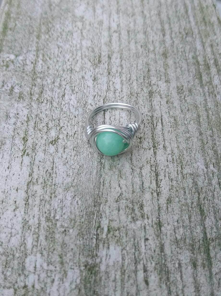 Boho Ring Jade Perle, Drahtring, Bohemianstil, Hippie Style von DreamlikeD