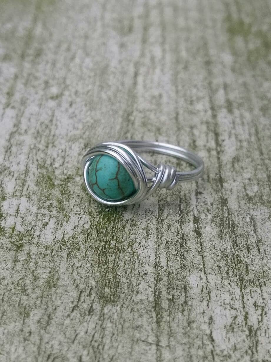 Boho Ring Türkis, Drahtring, Bohemianstil, Hippie Style von DreamlikeD