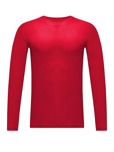 Jungen Kompressionshemd Kleinkinder Langarm-Baseball-Fußball-Unterhemd Mädchen schnell trocknendes Sport-Bottoming-Shirt (Alter 4-16 Jahre) (Rot S) von Dreammonkey