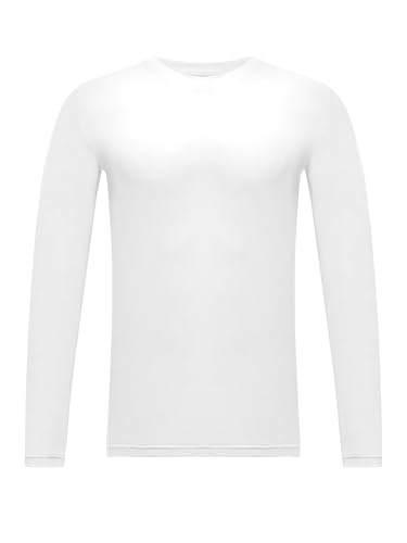 Jungen Kompressionshemd Kleinkinder Langarm-Baseball-Fußball-Unterhemd Mädchen schnell trocknendes Sport-Bottoming-Shirt (Alter 4-16 Jahre) (Weiß S) von Dreammonkey