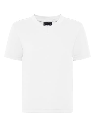 Kleinkind bis Jugend Neon Shirt Kinder UPF 50+ Rash Guard mit V-Ausschnitt Trockenfunktion sportlichem Kurzarm Fußball Training Tshirt für Jungen/Mädchen(Weiß 4T) von Dreammonkey