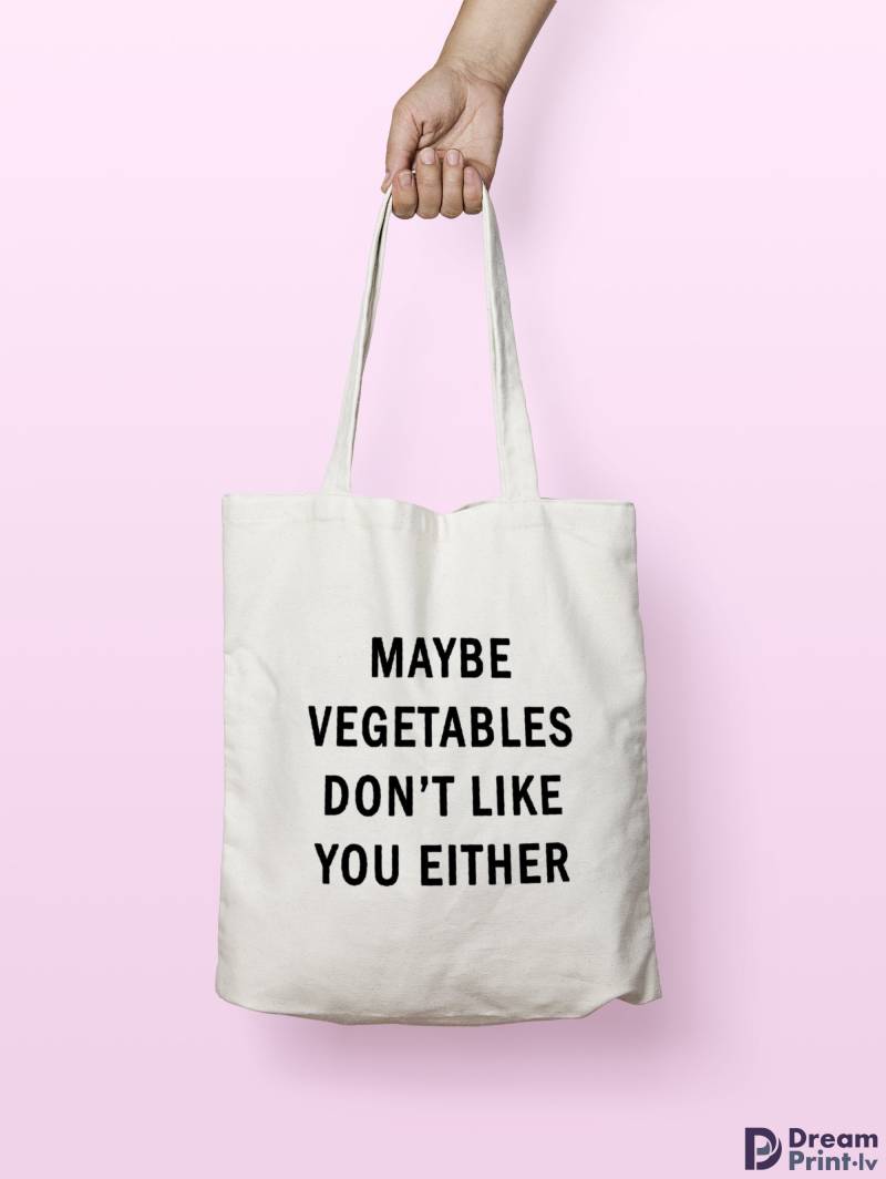 Lustige Vegetarisch Einkaufstasche, Canvas Wiederverwendbare Umweltfreundliche Einkaufstasche von DreamprintLV