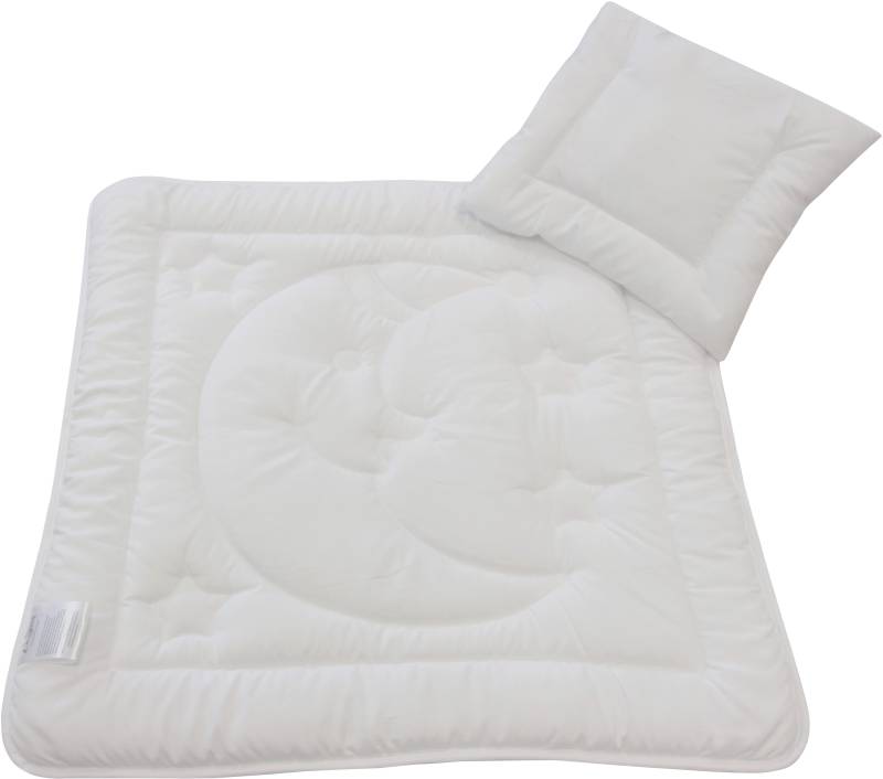 Dreams Kunstfaserbettdecke + Kopfkissen "Mond und Sterne" Praktisches Set für Babys und Kleinkinder von Dreams