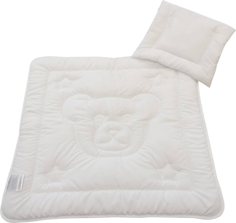 Dreams Steppbett + Kopfkissen "Teddybär" Praktisches Set für Babys und Kleinkinder von Dreams