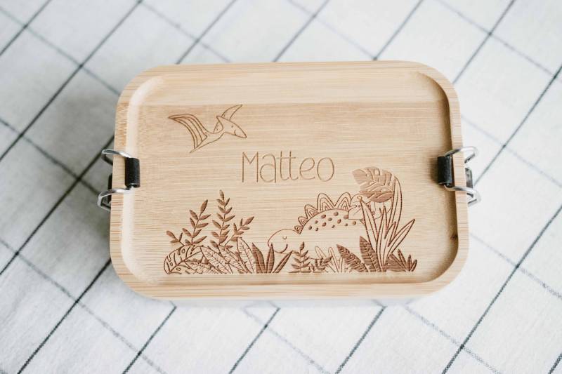 Personalisierte Lunchbox Mit Holzdeckel von Dreams4Kidsde
