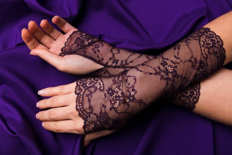 Spitze Fingerlose Handschuhe Bordeaux Gothic Steampunk Handschuhe von DreamsDay