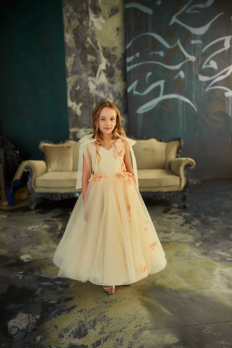 Bodenlanges Ballkleid , Tüll Blumenmädchenkleid, Prinzessin Kleid, Mädchen Korsettkleid, Kleinkind Formales Blumenmädchen Kleid von DreamsDresses