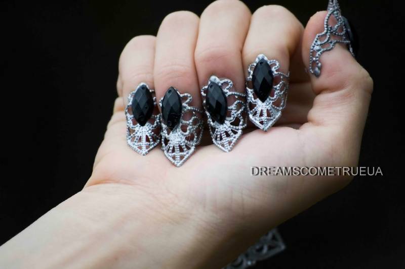Krallenringe Nagelringe Gothic Ringe 5Er Set Goth Krallen Silber von DreamscometrueUA
