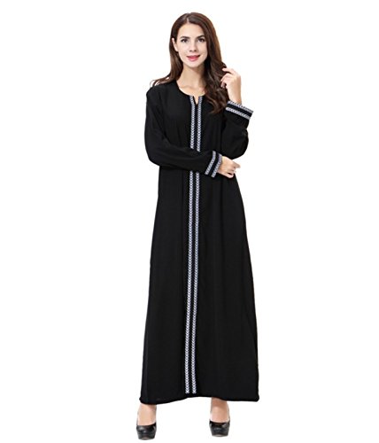 Dreamskull Damen Frauen Muslim Abaya Dubai Muslimische Kleid Kleidung Winter Kleider Arab Arabisch Indien Türkisch Casual Abendkleid Hochzeit Kaftan Robe Maxikleid S-3XL (Grau, M) von Dreamskull