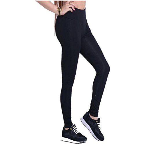 Dreamskull Leggings Jeggings Treggings Bleistifthose Stretchhose Damen Mädchen Hose Lang High Waist Skinny Slim Fit Schwarz Yoga Joggingshose Stretch Workout Fitness, Schwarz, XL von Dreamskull