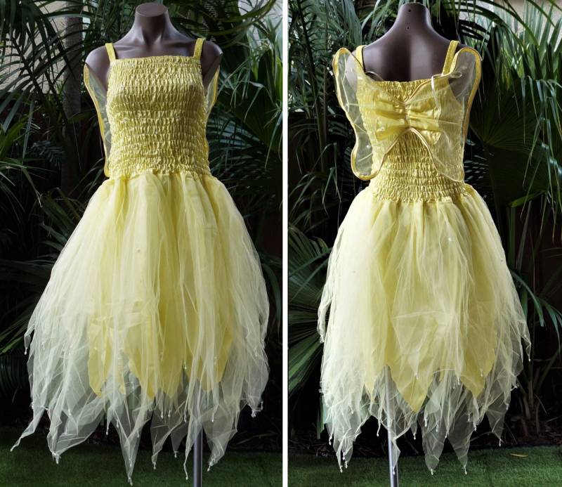 Feenkleid | Mit Flügeln - Damen One Size | Aus 8-16 Lemon von DreamtimeFairy