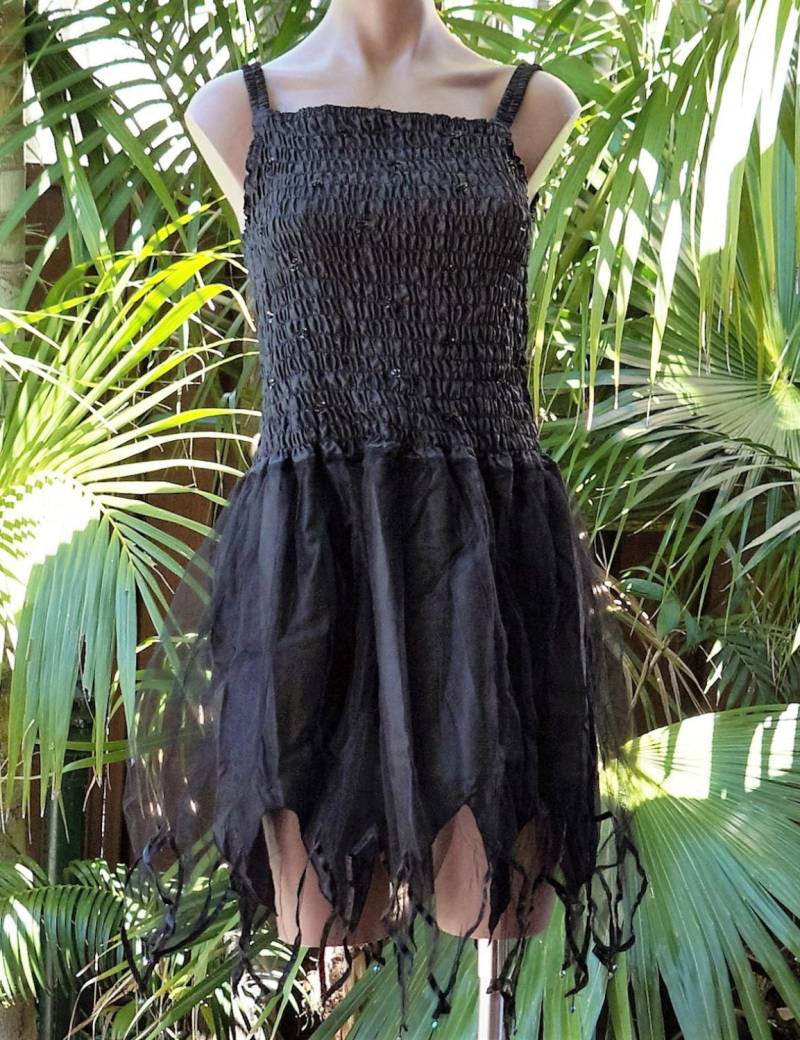 Feenkleid Tween Size Partykostüm Mit Flügeln - Halloween Schwarze Hexe Mädchen 12 Jahre von DreamtimeFairy