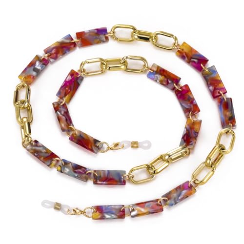 Dreamtimes Acryl Brillenkette einstellbar leichtes Brillenhalter für Frauen Männer Farbe Vielfalt Sonnenbrille Kette (Rot) von Dreamtimes