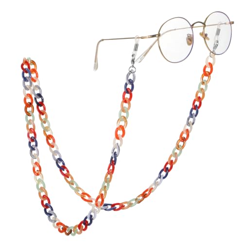 Dreamtimes Brillenketten-Halter Kordel Acryl Sonnenbrillen-Halter Brillen-Halter Umhängeband für Damen Mädchen Herren (Buntes Orange) Dreamtimes Brillenketten-Halter Kordel Acryl Sonnenbrillen-Halter Brillen-Halter Umhängeband für Damen Mädchen Herren (Buntes Orange) von Dreamtimes