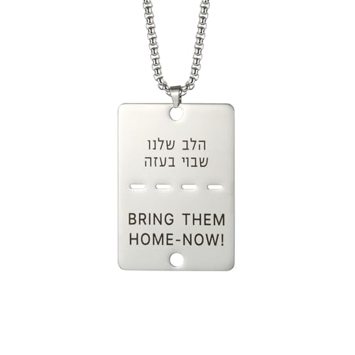 Dreamtimes Bring Them Home Now Halskette/Schlüsselanhänger Frauen Männer Unisex Israel Military Style Dog Tag Halskette Edelstahl Dog Tag Anhänger Israel Halskette/Schlüsselanhänger von Dreamtimes