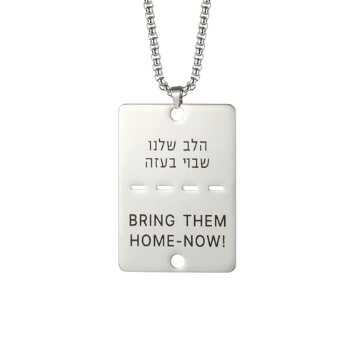 Dreamtimes Bring Them Home Now Halskette/Schlüsselanhänger Frauen Männer Unisex Israel Military Style Dog Tag Halskette Edelstahl Dog Tag Anhänger Israel Halskette von Dreamtimes