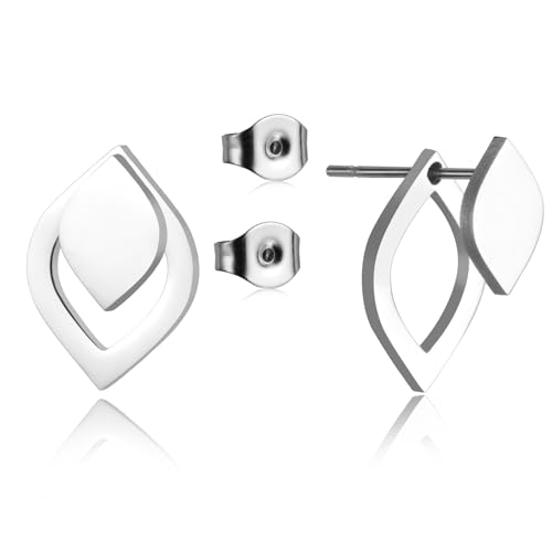 Dreamtimes Dreieck Ohrringe - Tiny Square Stud, Circle, Spike, Huggie Hoop - Zierliche Kleine Einfache Geometrische Schmuck - Weihnachtsgeschenke für Frauen (Rhombus-S) von Dreamtimes