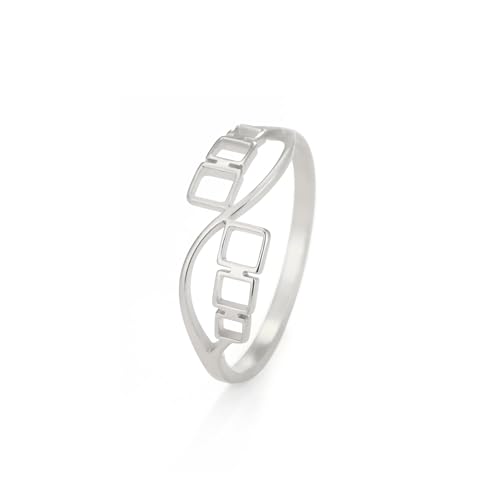 Dreamtimes Einfache Geometrische Ring für Frauen Mädchen Einzigartige Kleine Rechteckige Edelstahl Gold Farbe Finger Ringe Minimalistische Geometrische Aussage Hochzeit Band Ringe (10) von Dreamtimes