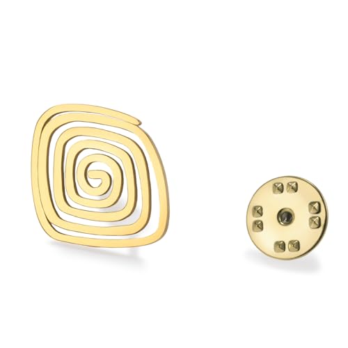Dreamtimes Geometrische Spirale Brosche Pin Moderne Edelstahl-Schmuck für Frauen Männer Spirale Swir Brosche Einzigartige Unisex Pin für Revers Jacken Hüte (Gold) von Dreamtimes