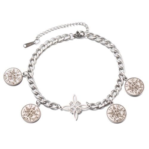 Dreamtimes Hexenknoten-Armband Tetragrammaton-Pentagramm-Armband Edelstahl-Armbänder mit keltischem Knoten für Frauen und Männer Schutzschmuck Hexenamulett und Talisman (Stil -1) von Dreamtimes