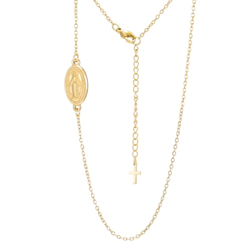 Dreamtimes Kreuzkette mit Jungfrau Maria Anhänger Halsketten für Frauen Katholischer Schmuck Virgen de Guadalupe Religiöser Glaube Taufgeschenk (Stil 4-G) von Dreamtimes