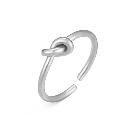 Dreamtimes Liebesknoten Ringe für Frauen Forever Love Knot Infinity Ringe für Paare Dainty Forever Infinity Edelstahl verstellbare Schmuck Freundschaftsschmuck (Silber) von Dreamtimes