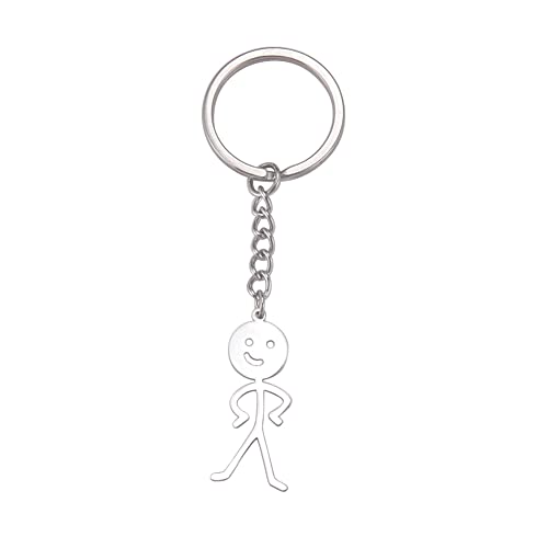 Dreamtimes Lustiges Skelett Smiley kleiner Mann Gebärdensprache Schlüsselanhänger Nette Trend Tasche Auto Schlüssel Anhänger Paar Geschenk Schlüsselanhänger (Silber-2) von Dreamtimes