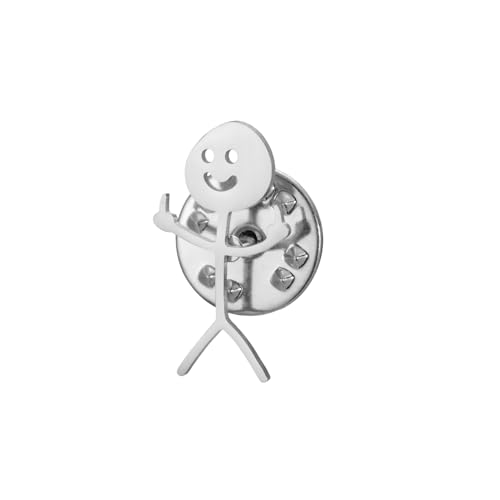 Dreamtimes Smiley Face Figur Gebärdensprache Brosche Pins für Frauen Männer Edelstahl Finger Stickman Trend Couple Brosche Pin Punky und schrullig Brosche Pin (Silber) von Dreamtimes