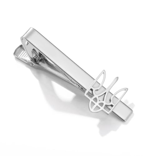 Dreamtimes Ukrainisches Symbol Krawattenklammer Ukrainische Krawattenspange für Männer Ukraine Dreizack inspiriert Schmuck Ukraine Erinnerung Krawattenklammer Patriotisches Geschenk (Silber) von Dreamtimes