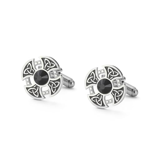 Dreamtimes Wikinger Keltischer Knoten Kreuz Manschettenknöpfe Edelstahl Viking Manschettenknöpfe irischen Schmuck Vatertag Geschenke für Männer Hochzeit Bräutigam Geschenke (Silber) von Dreamtimes