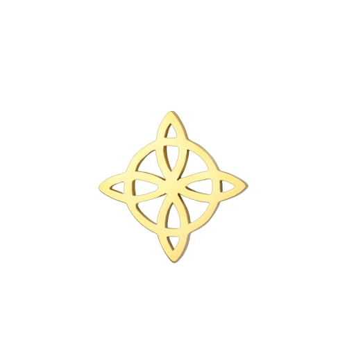 Dreamtimes Witch Knot Brosche Pin Edelstahl Gothic Schmuck für Frauen Männer Mystische Keltische Amulett Anstecknadel Perfekt für Halloween Kostüm Witchcraft Zubehör & Geschenke (Gold -1) von Dreamtimes