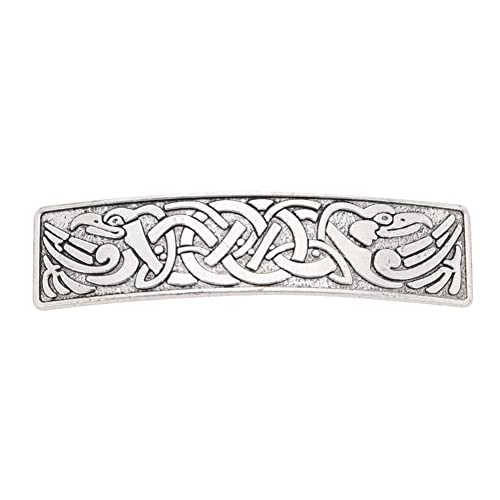 Dreamtimes fliegende Vögel Kraniche Haarspange Große Metallspange Französische Haarspange Viking Celtic Knot Schutz Haarspange Geschenk für Frauen Wikinger Haarschmuck (fliegende Vögel-Silber) von Dreamtimes